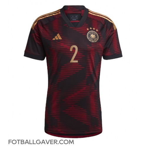 Tyskland Antonio Rudiger #2 Fotballklær Bortedrakt VM 2022 Kortermet